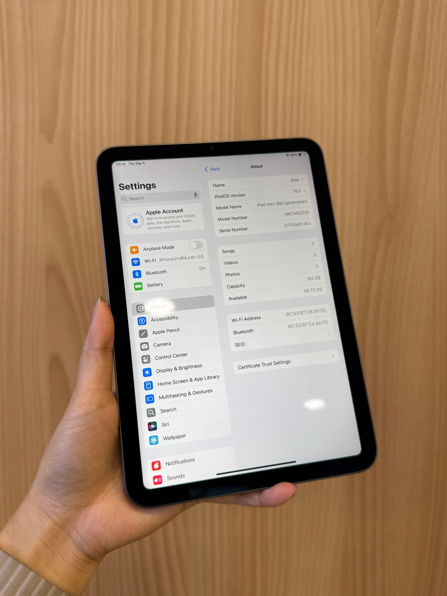 iPad mini 6th Wi-Fi, 64GB *FL9F4