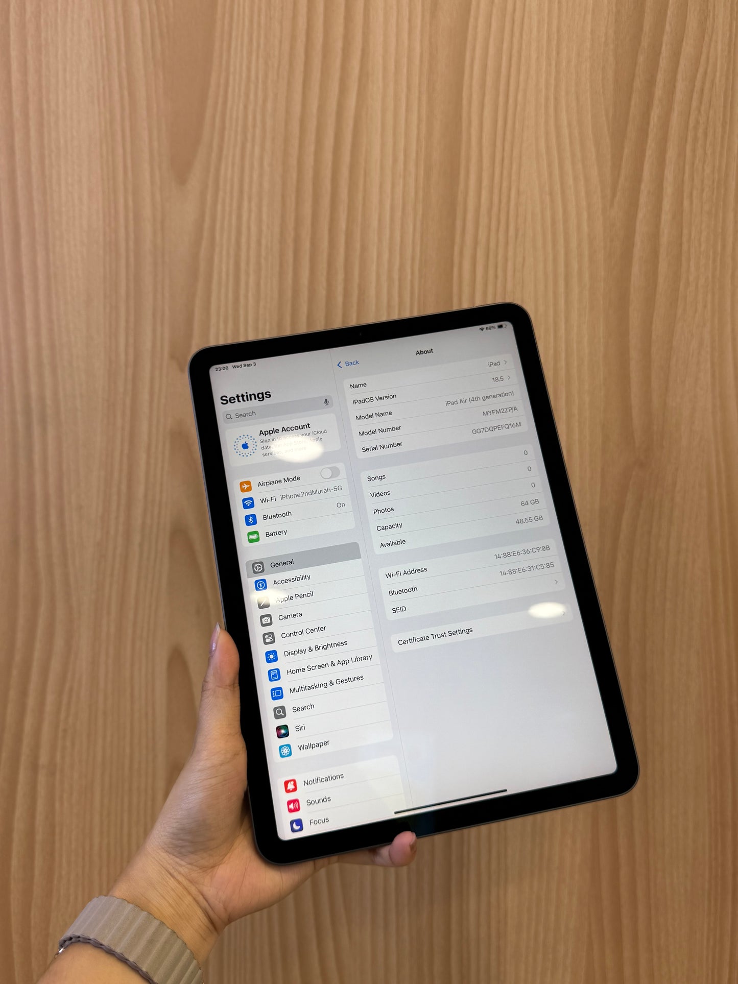 iPad Air 4th Wi-F i, 64GB *FQ16M