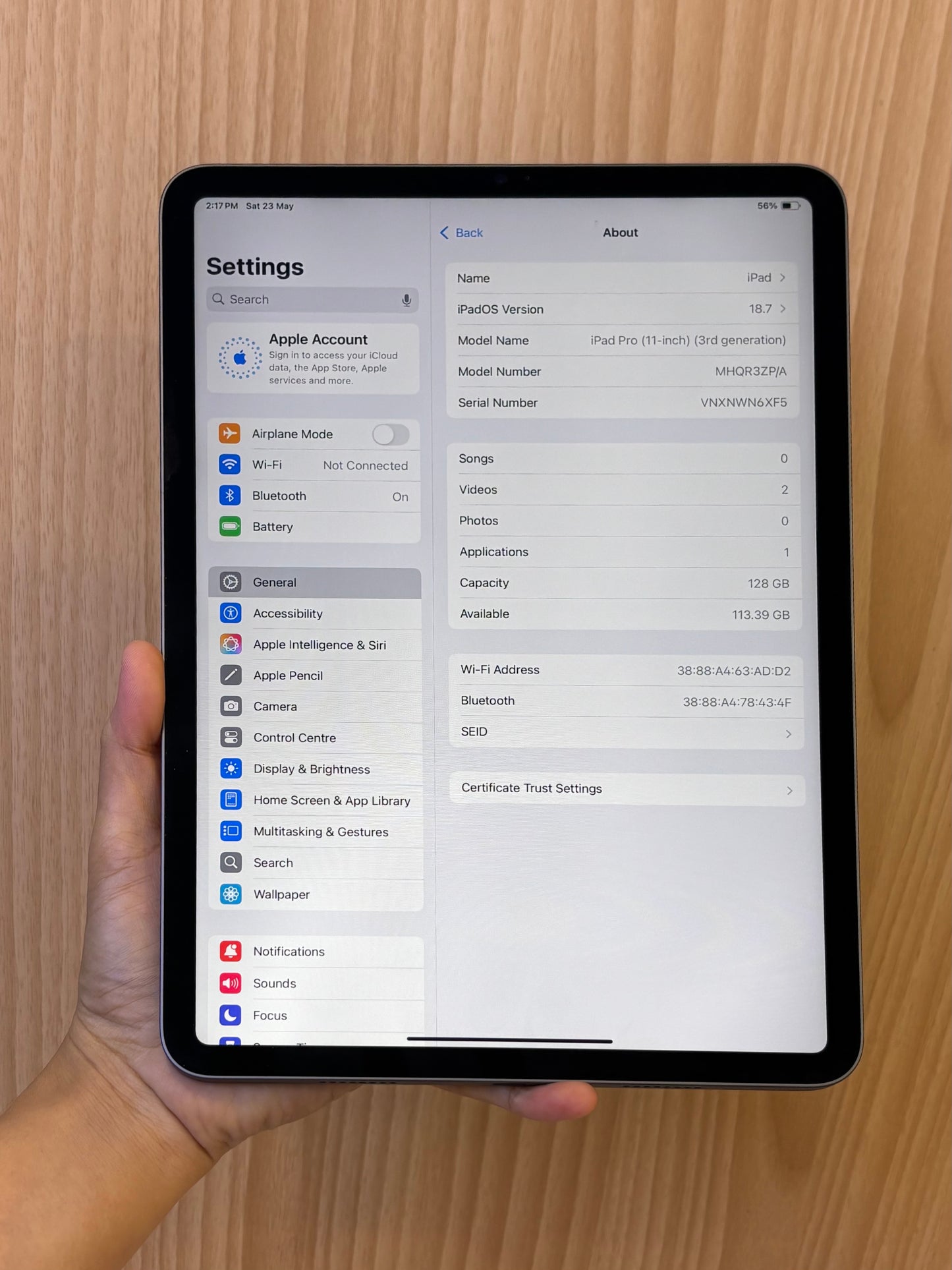 iPad Pro 11-inch 3rd Wi-Fi, 128GB (Grade A) *N6XF5