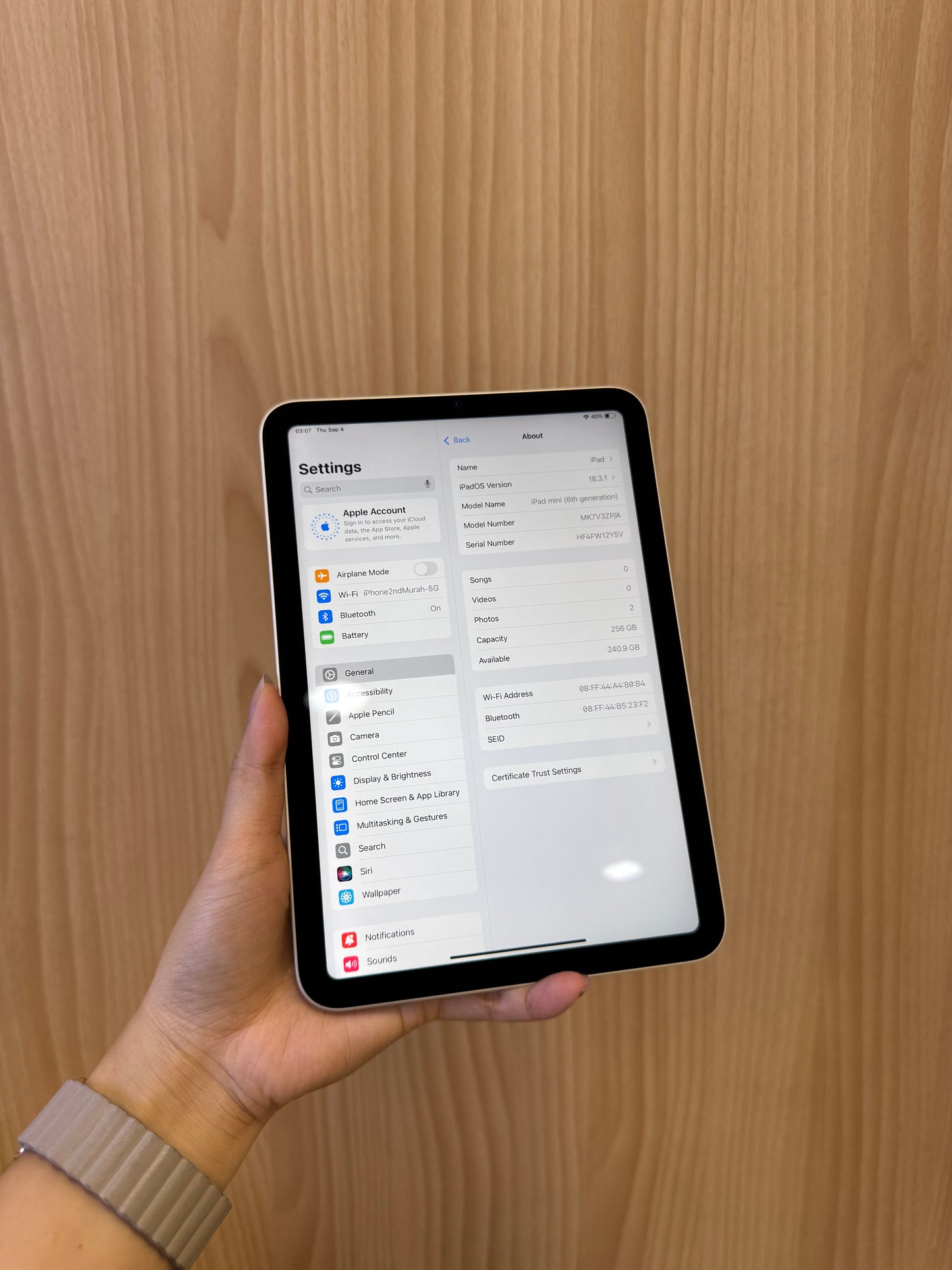 iPad mini 6th Wi-Fi, 256GB *12Y5V