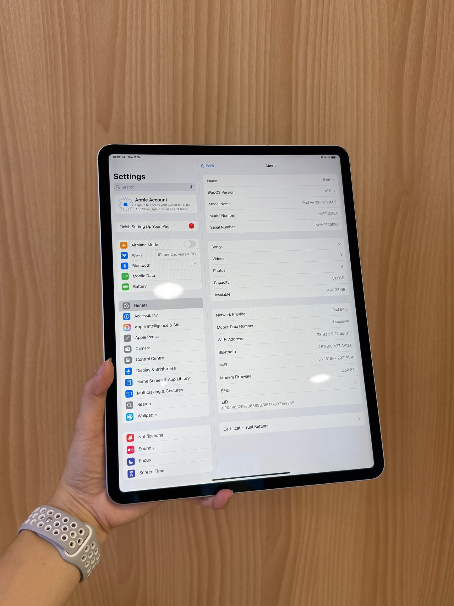 iPad Air 13-inch (M2) Cellular, 512GB *71919