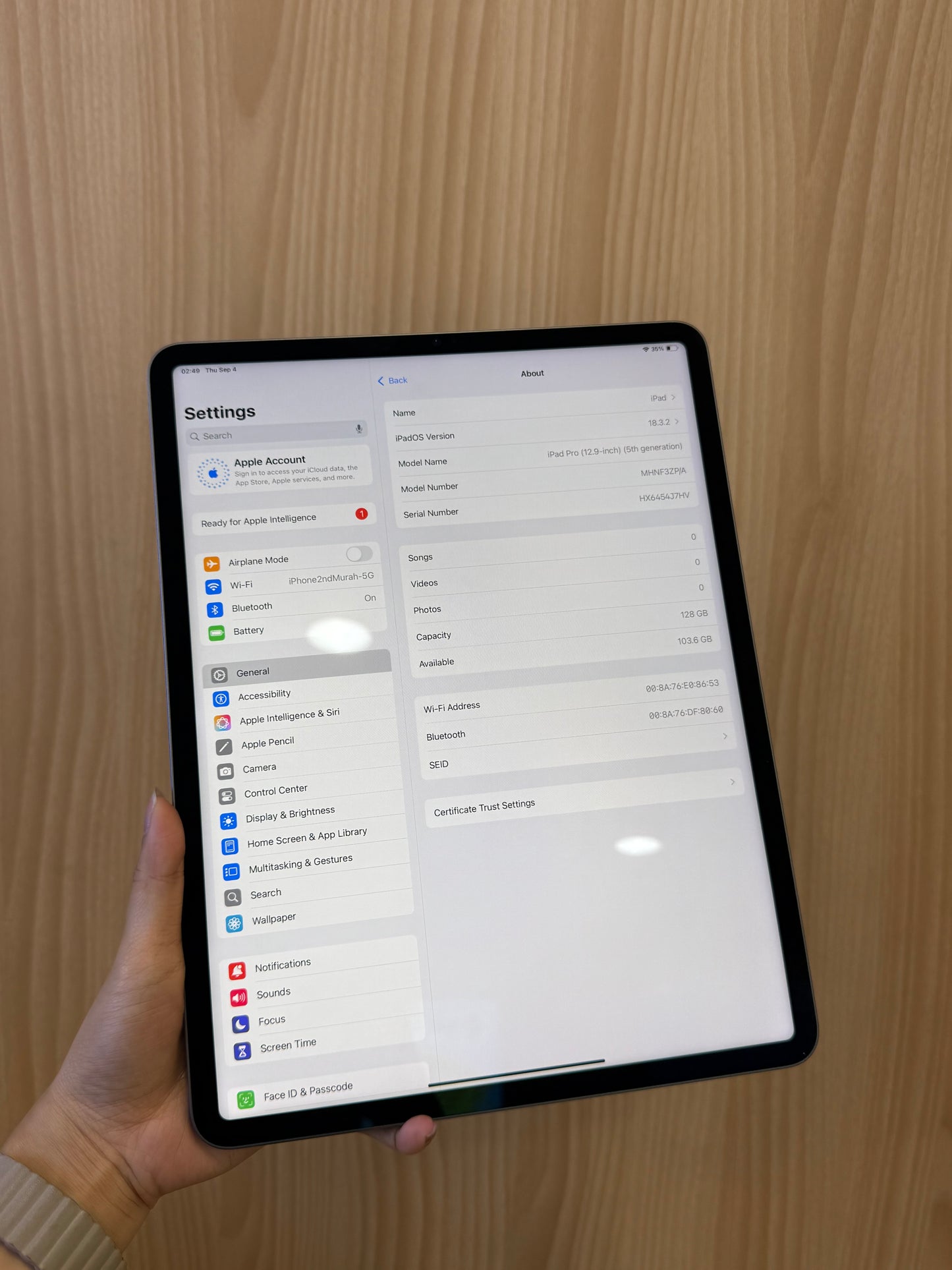 iPad Pro 12.9-inch 5th Wi-Fi, 128GB *4J7HV