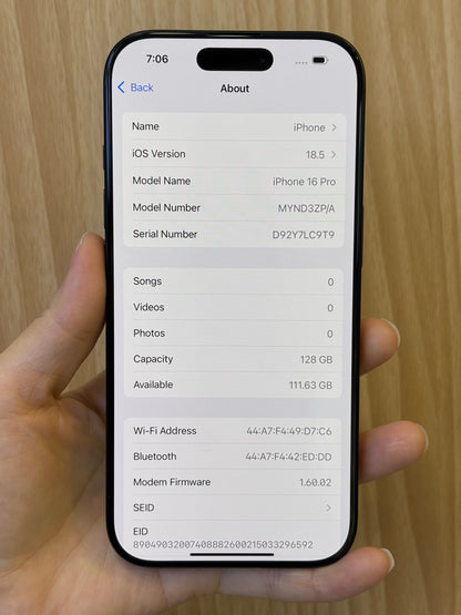 iPhone 16 Pro, 128GB (Grade A) *94736