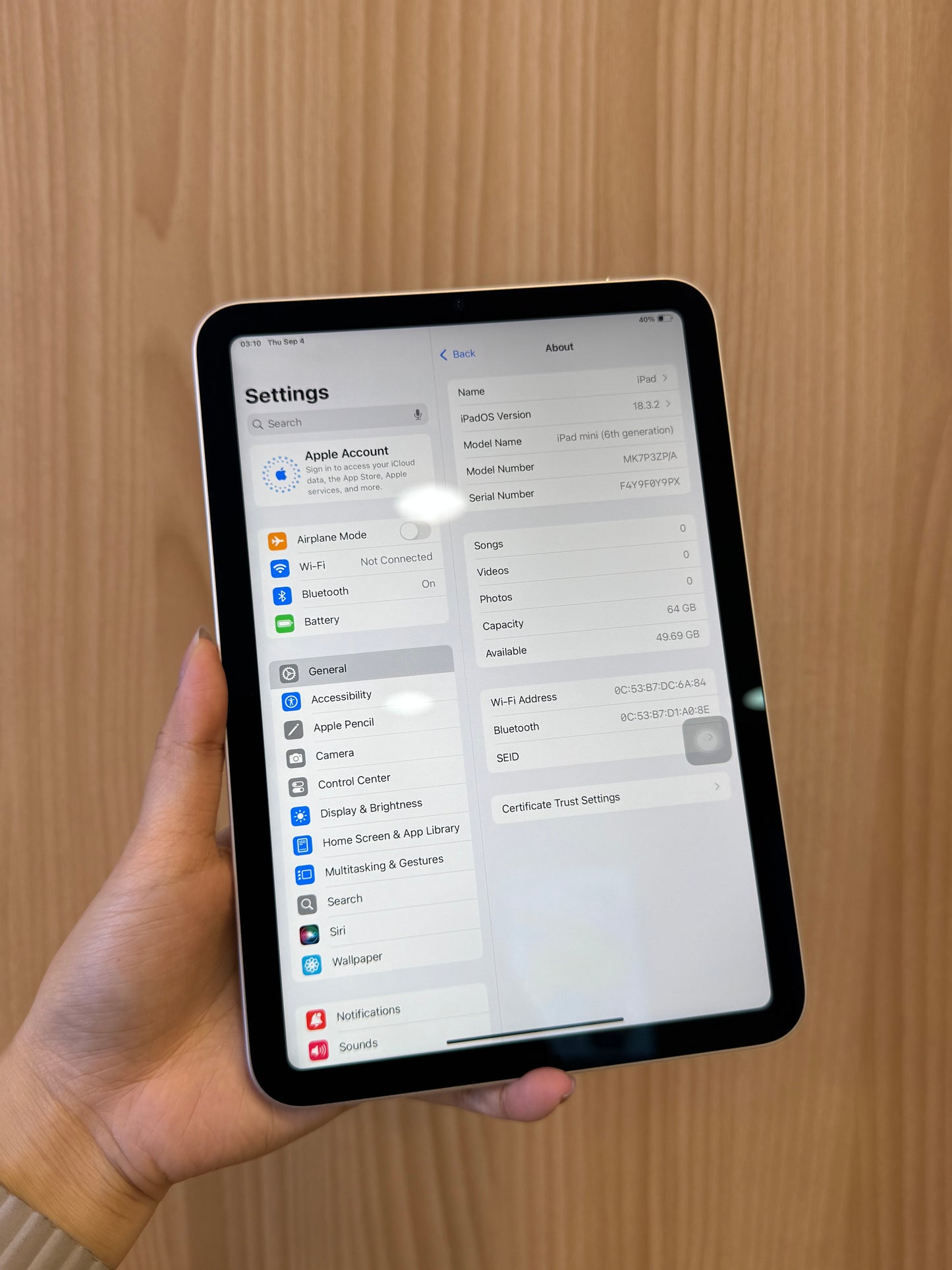 iPad mini 6th Wi-Fi, 64GB *0Y9PX