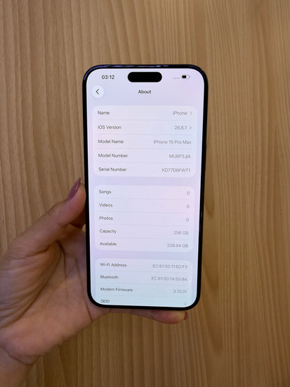 iPhone 15 Pro max, 256GB (Grade A) *22958