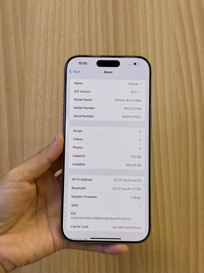 iPhone 16 Pro Max, 512GB (Grade A) *38340