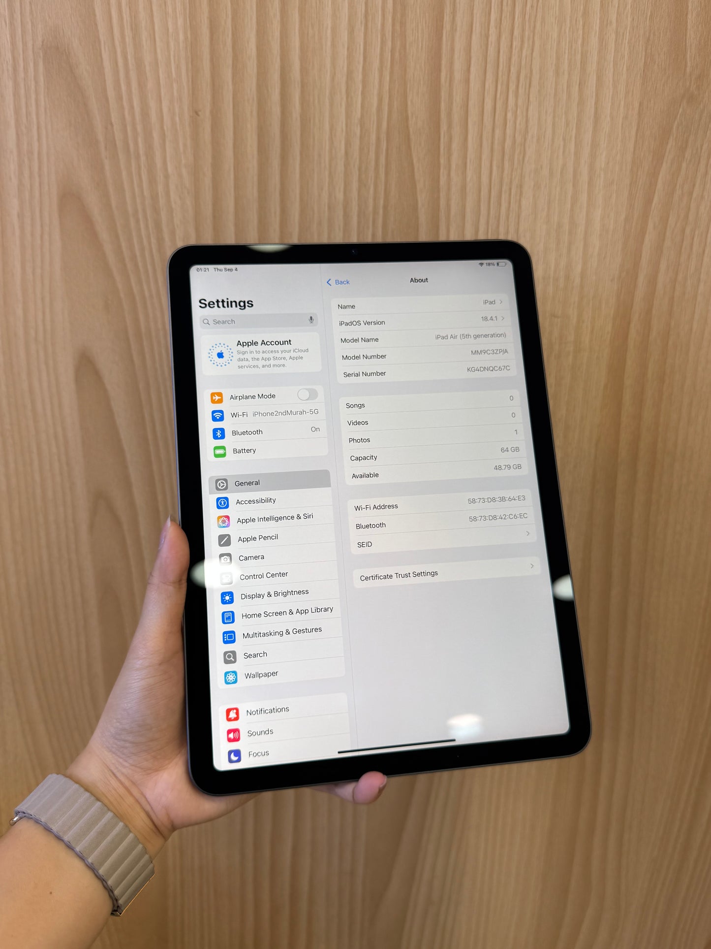 iPad Air 5th Wi-Fi, 64GB *QC67C