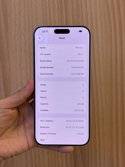 iPhone 16 Pro Max, 256GB (Grade A) *40752