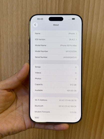 iPhone 16 Pro Max, 512GB (Grade A) *44056