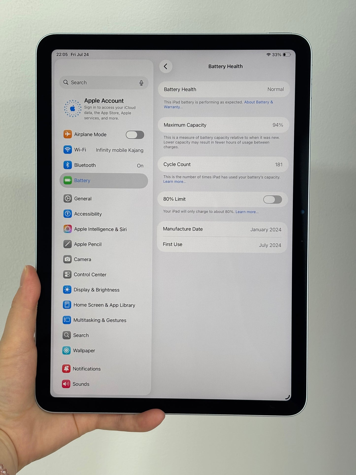 iPad Air 11-inch (M2) Wi-Fi, 256GB (Grade A) *522R5