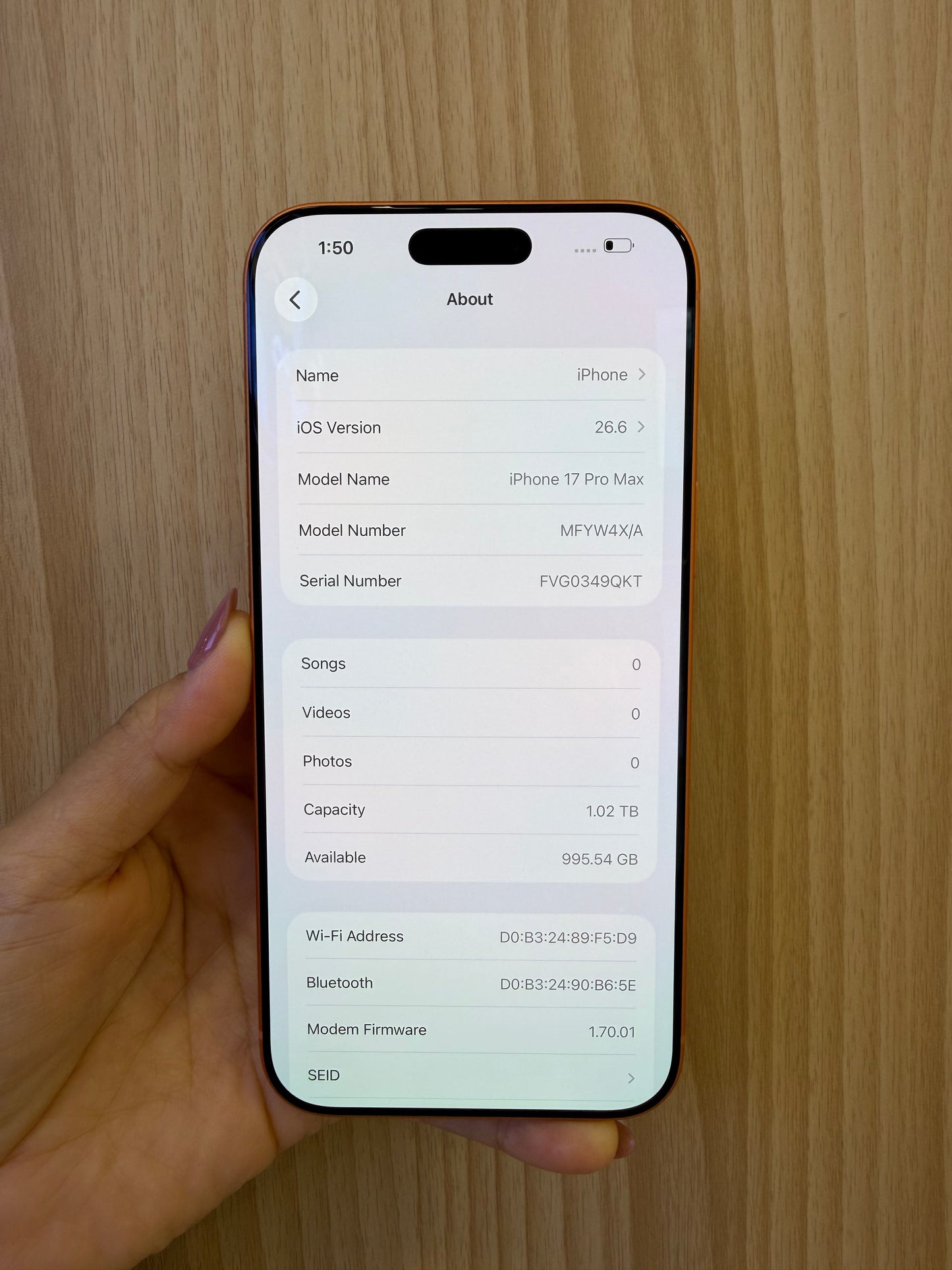 iPhone 17 Pro Max, 1TB (Grade A) *24417