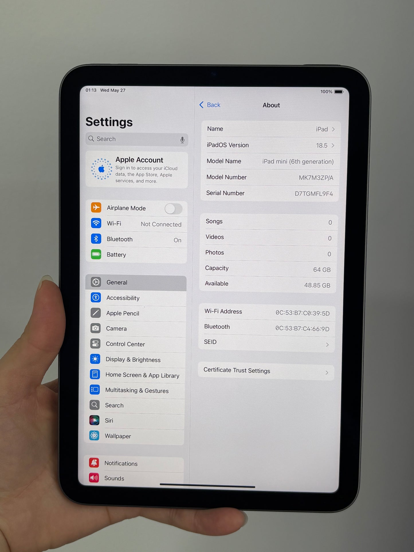 iPad Mini 6 Wi-Fi, 64GB (Grade A) *FL9F4