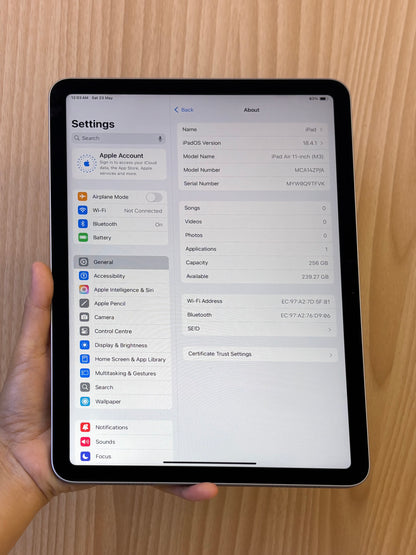 iPad Air 11-inch (M3) Wi-Fi, 256GB (Grade A) *9TFVK