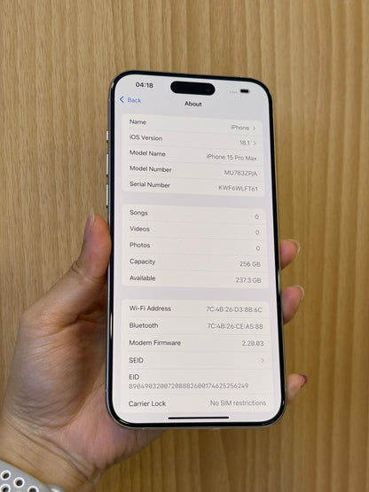 iPhone 15 Pro Max, 256GB (Grade A) *37698