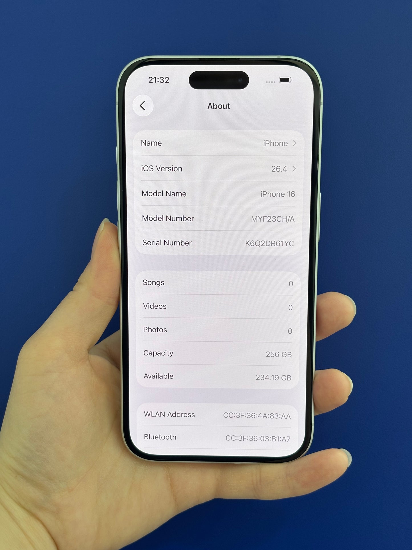 iPhone 16, 256GB (Grade A) *30233