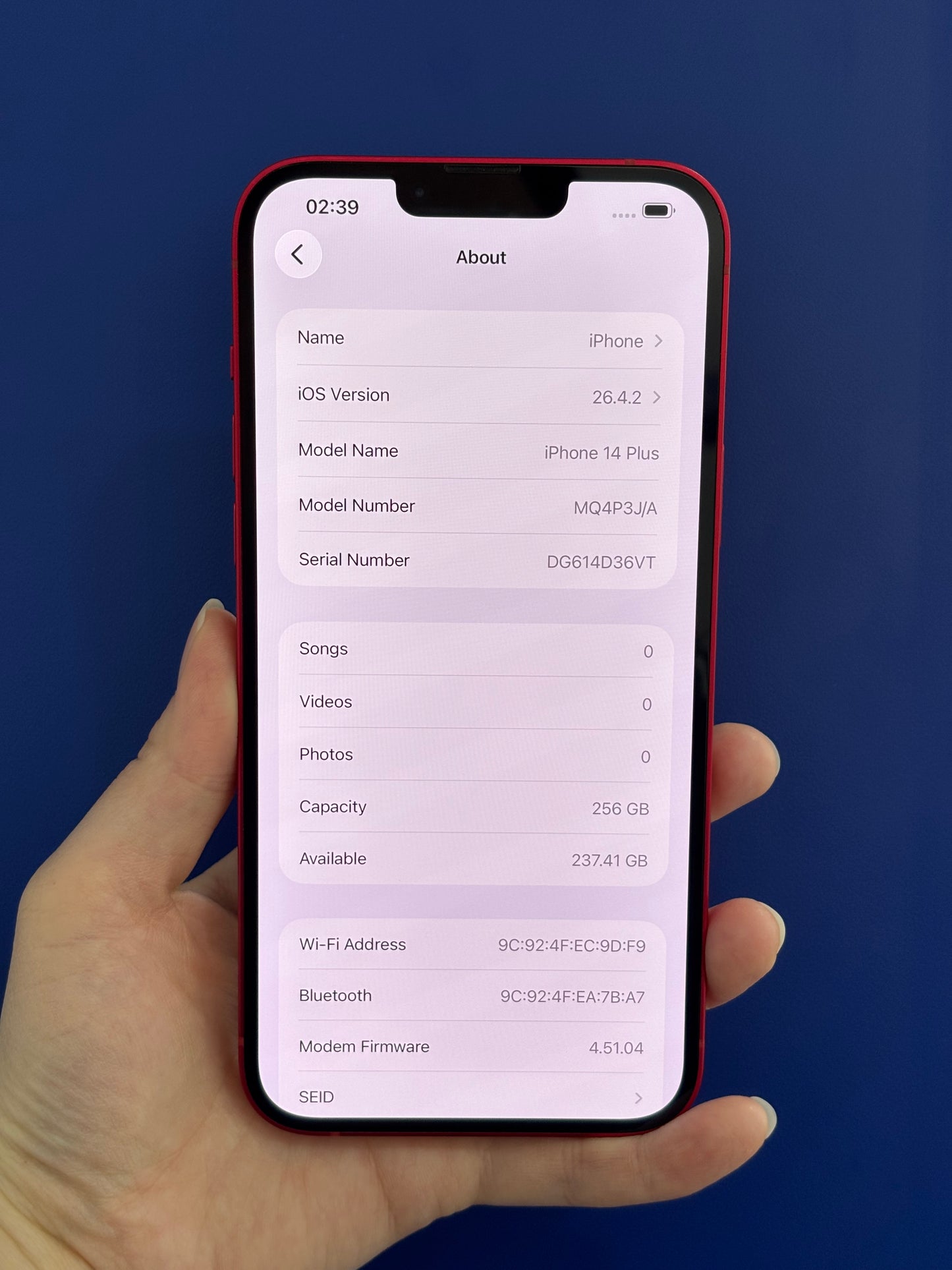 iPhone 14 Plus, 256GB (Grade A) *42779