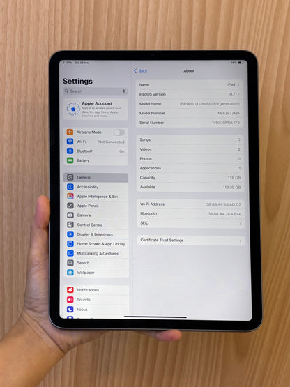 iPad Pro 11-inch 3rd Wi-Fi, 128GB (Grade A) *N6XF5