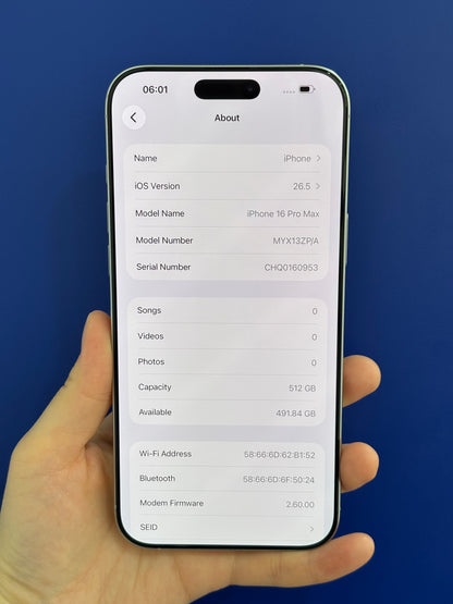 iPhone 16 Pro Max, 512GB (Grade A) *00710