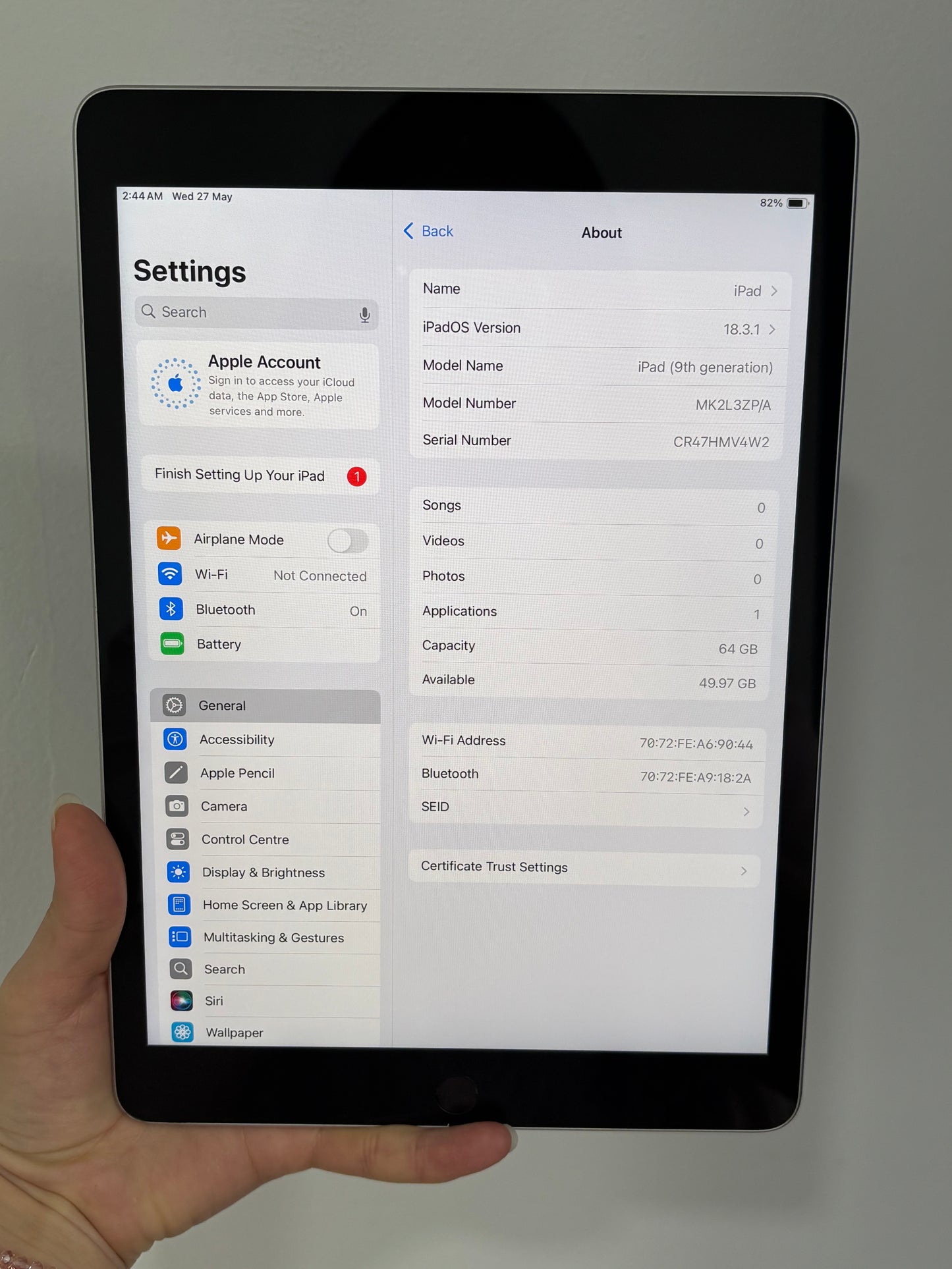 iPad 9 Wi-Fi, 64GB (Grade A) *MV4W2