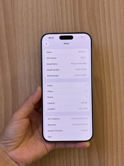 iPhone 16 Pro Max, 256GB (Grade A) *43655