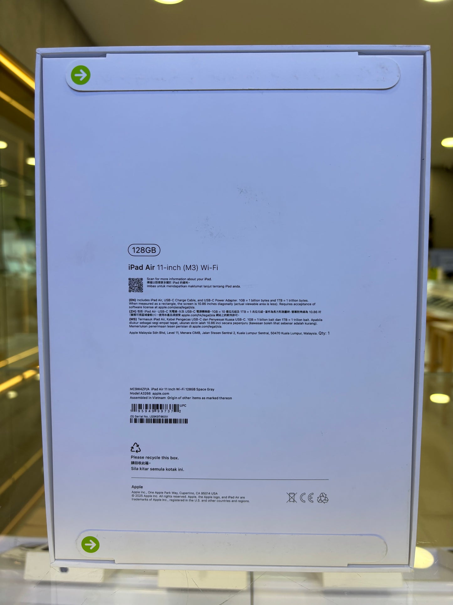 iPad Air 11-inch (M3) Wi-Fi, 128GB (New) *T4KXV