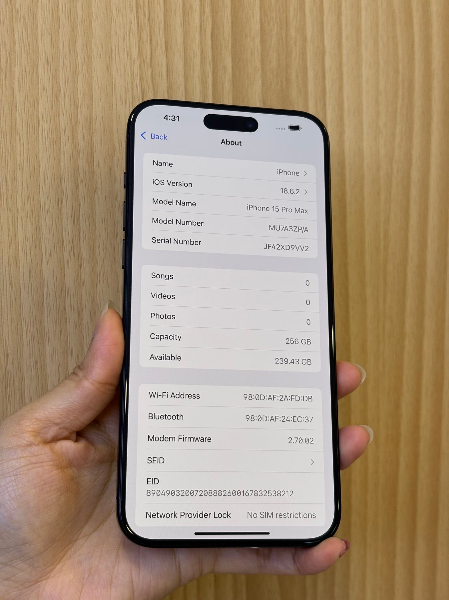 iPhone 15 Pro Max, 256GB (Grade A) *73315