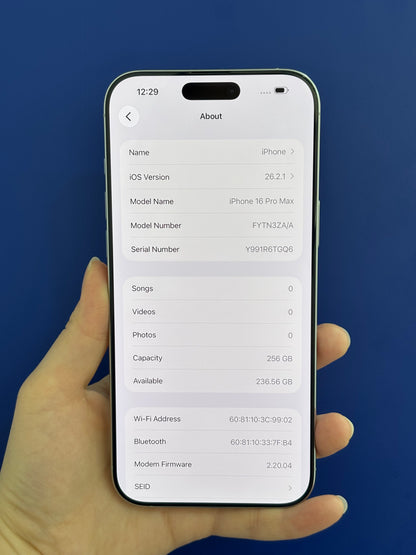 iPhone 16 Pro Max, 256GB (Grade A) *07812
