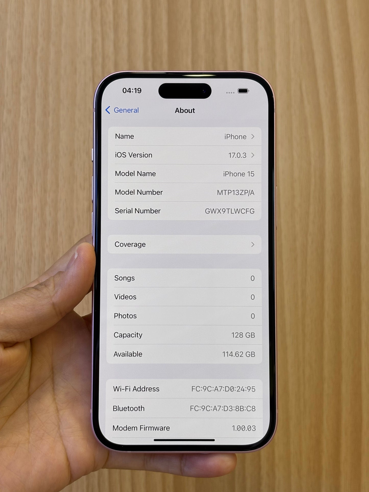 iPhone 15, 128GB (Grade A) *81383
