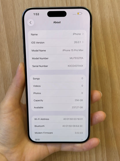 iPhone 15 Pro Max, 256GB (Grade A) *31250