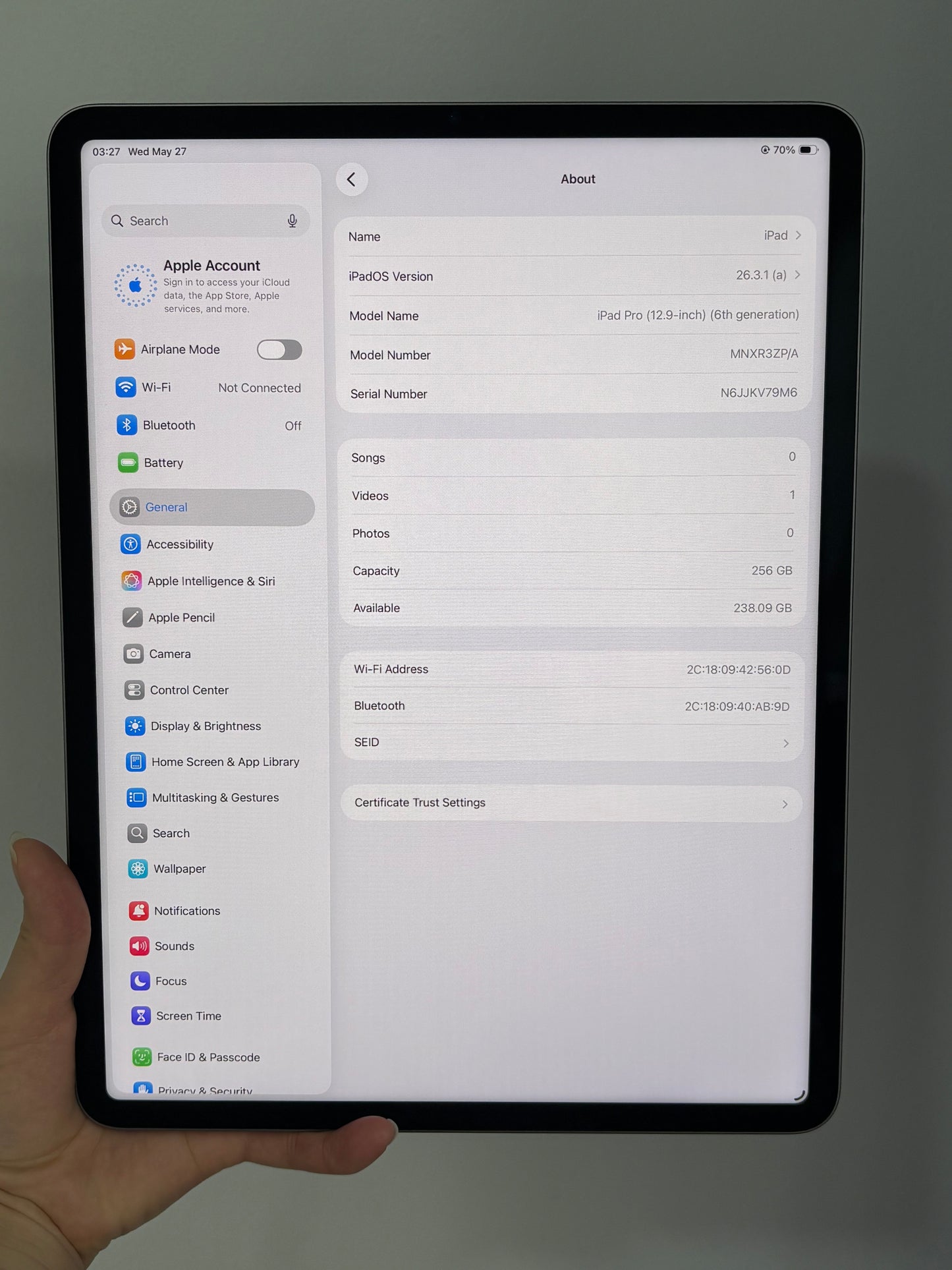 iPad Pro 12.9-inch 6th Wi-Fi, 256GB (Grade A) *V79M6