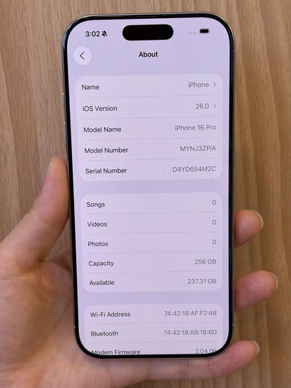 iPhone 16 Pro, 256GB (Grade A) *10938