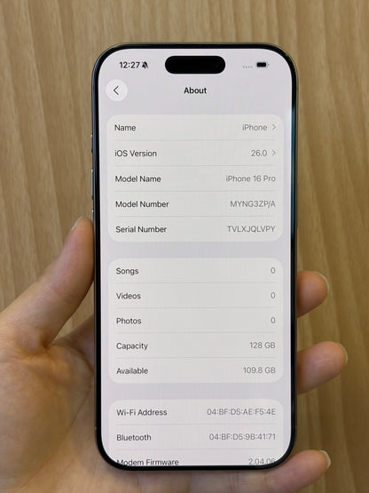 iPhone 16 Pro, 128GB (Grade A) *52407