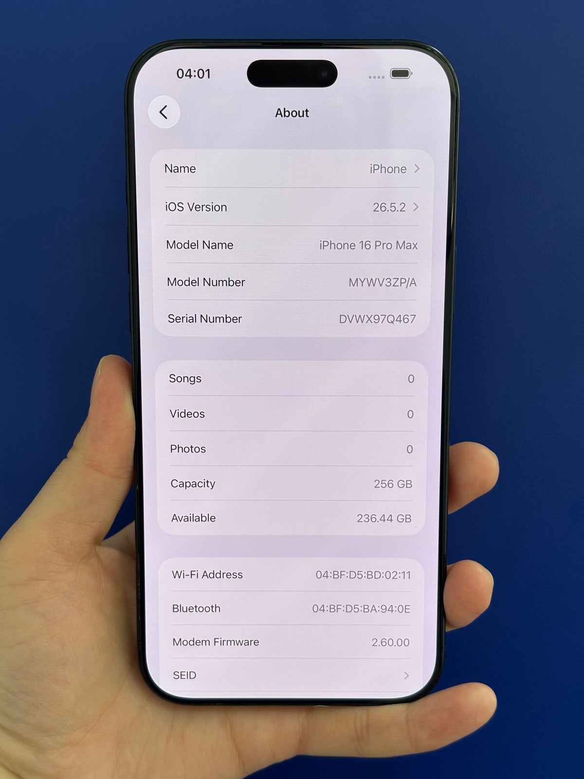 iPhone 16 Pro Max, 256GB (Grade A) *54795