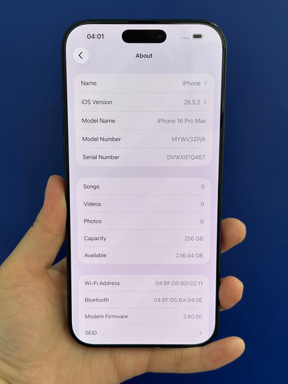 iPhone 16 Pro Max, 256GB (Grade A) *54795