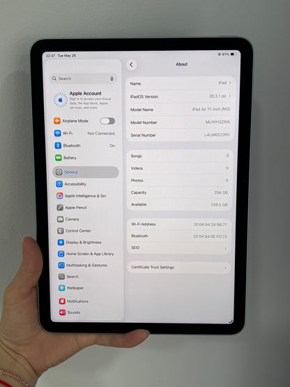iPad Air 11-inch (M2) Wi-Fi, 256GB (Grade A) *522R5