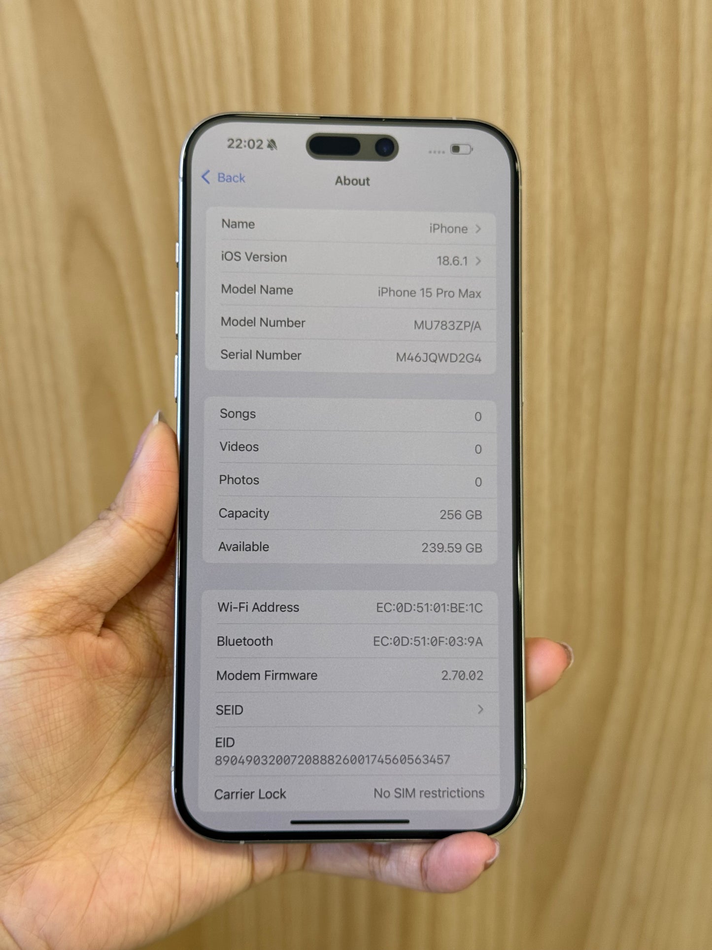 iPhone 15 Pro Max Natural Titanium, 256GB (Grade A) *84433