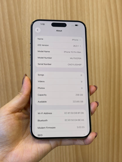 iPhone 15 Pro Max, 256GB (Grade A) *10420