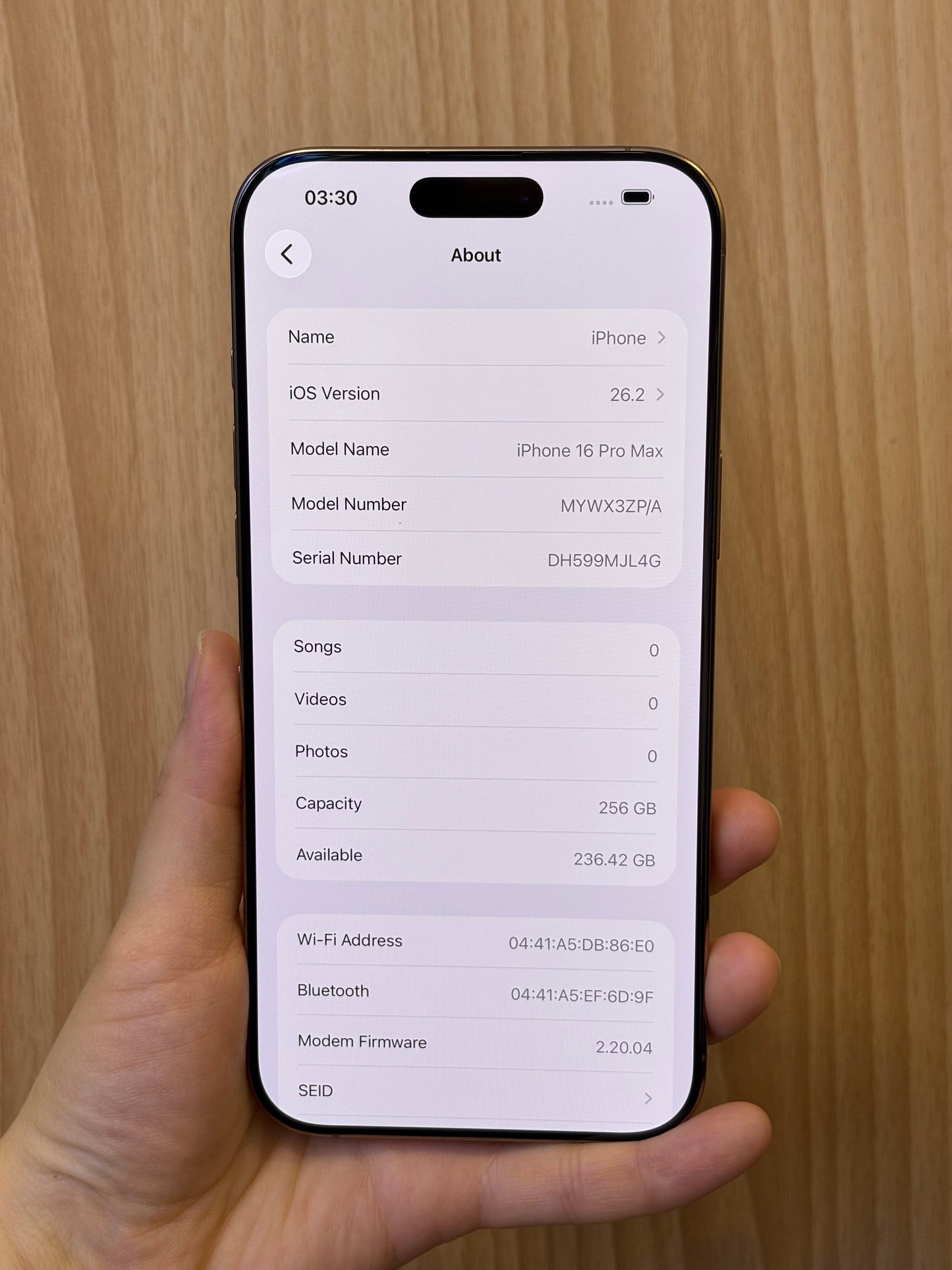 iPhone 16 Pro Max, 256GB (Grade A) *91403