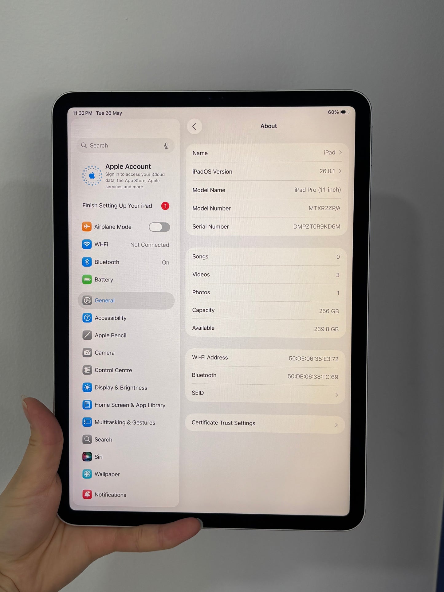 iPad Pro 11-inch 1st Wi-Fi, 256GB (Grade A) *9KD6M