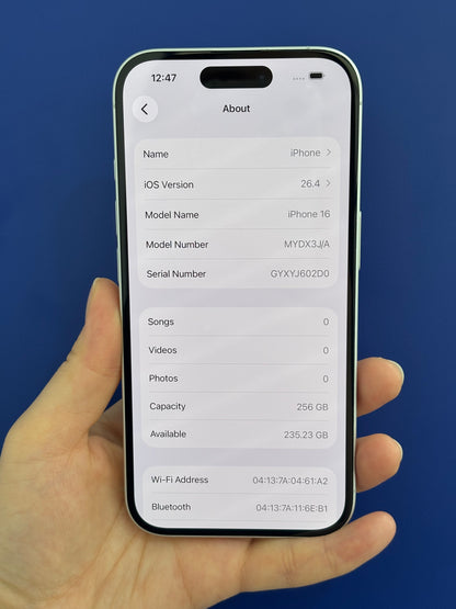 iPhone 16, 256GB (Grade A) *41139