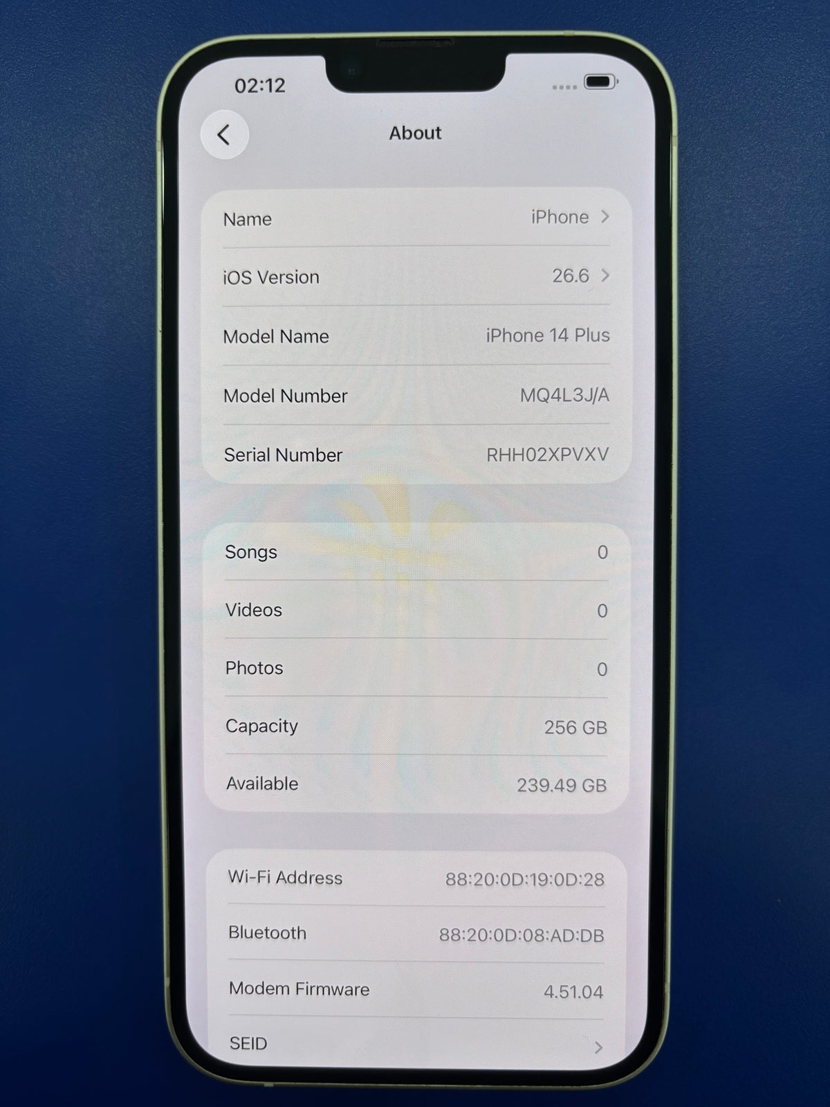 iPhone 14 Plus, 256GB (Grade A) *09344