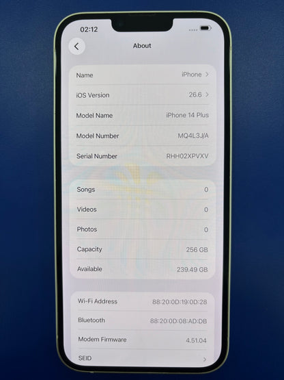 iPhone 14 Plus, 256GB (Grade A) *09344